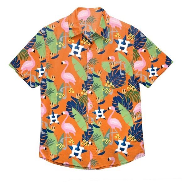 NWT MLB Genuine Merchandise Houston Astros Floral Button Up Shirt Medium… - Picture 2 of 12